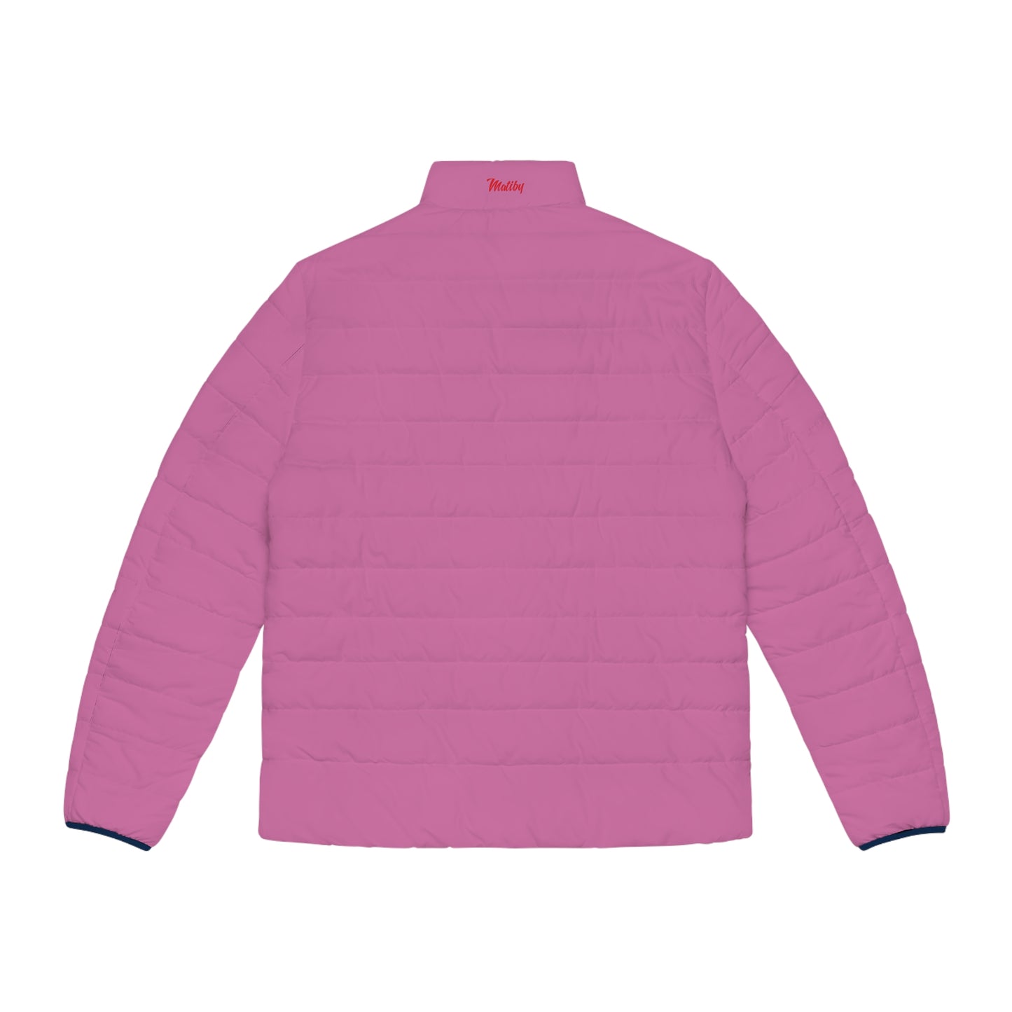 Men's Pink Puffer Jacket (AOP)