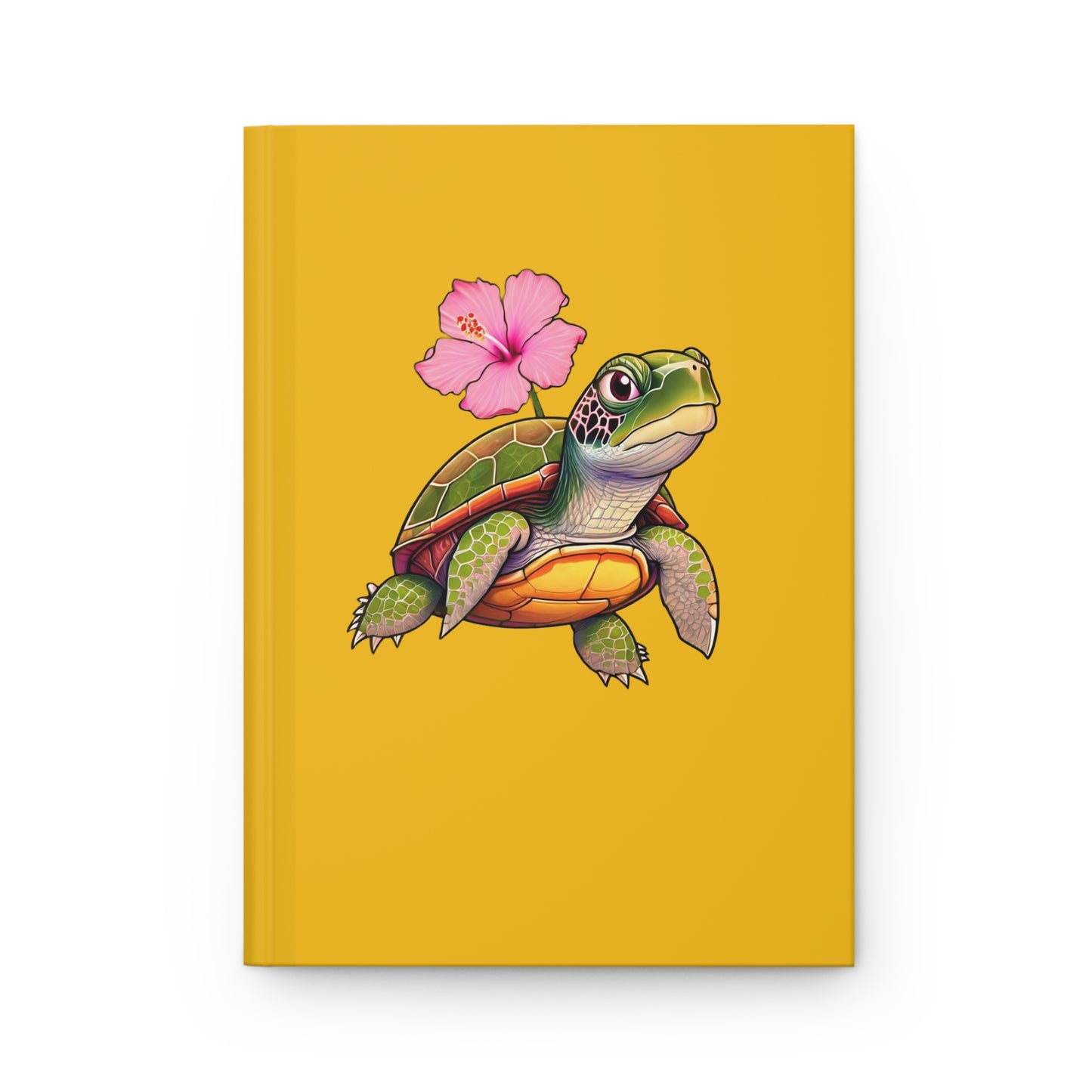 Turtle Rose Hardcover Journal Matte Yellow