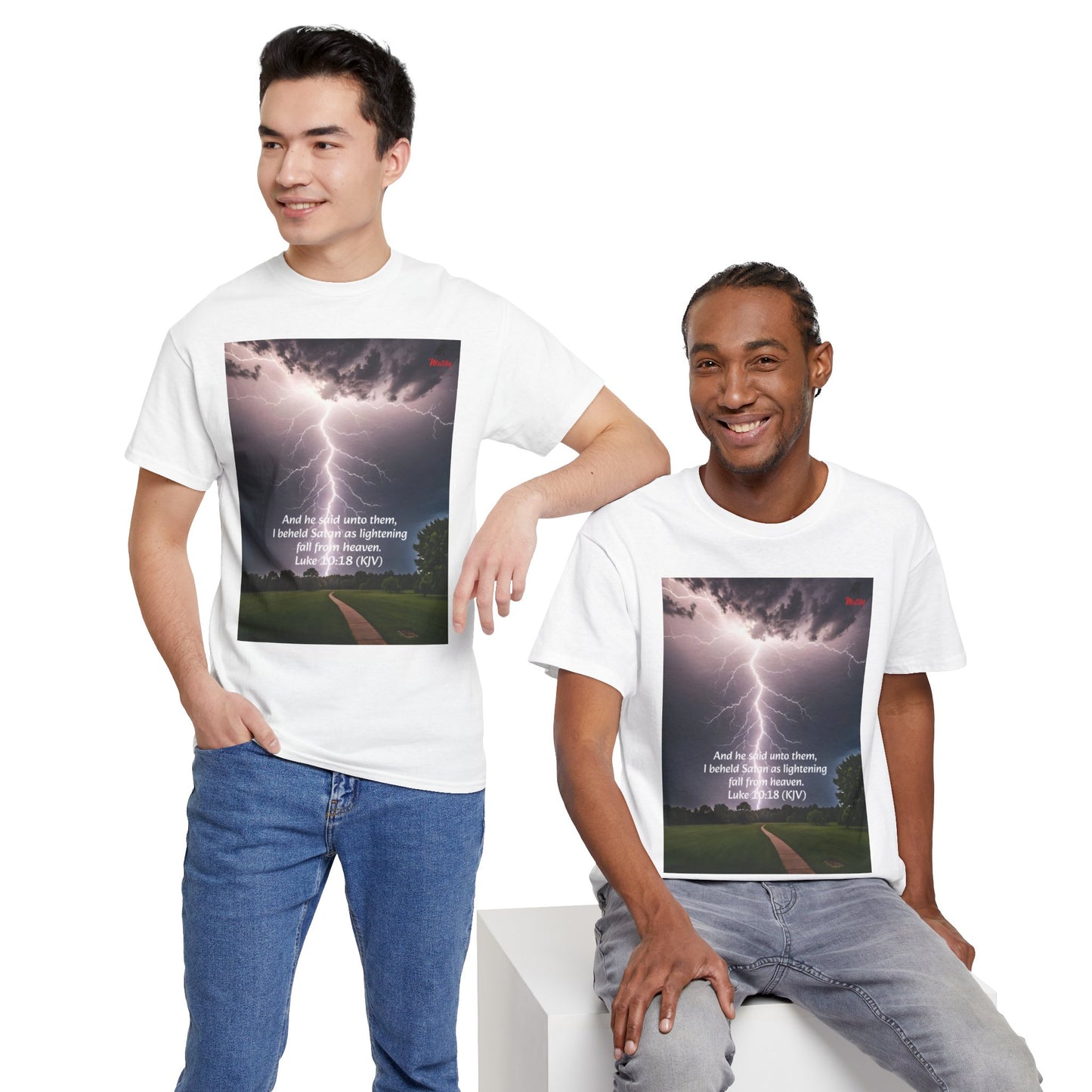 Lightning Style Satan's Fall Unisex Heavy Cotton Tee