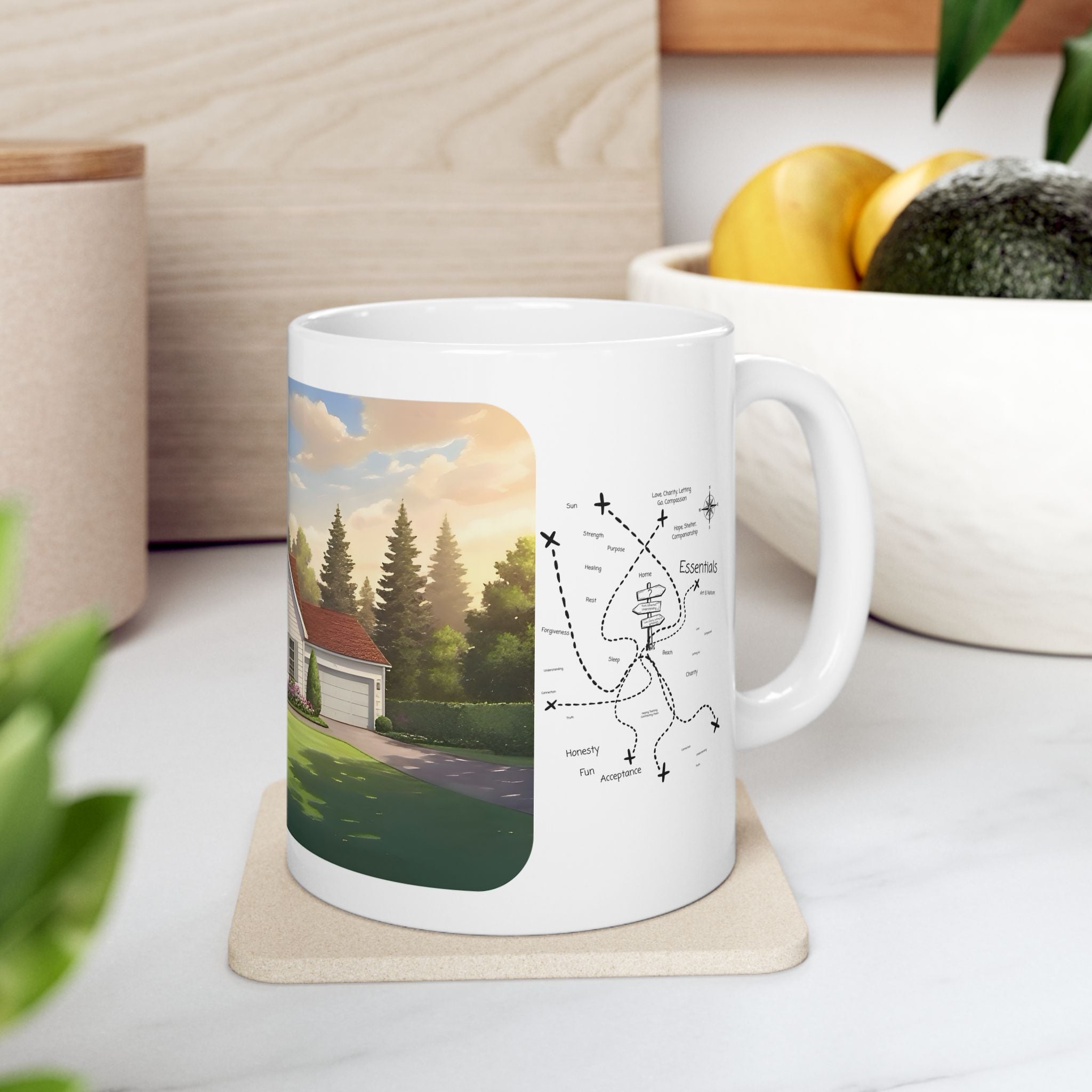 Cozy Architecture & Dreamy Landscapes #51 White Ceramic Mug – Homes Home Sweet Home Cup (11oz/15oz)