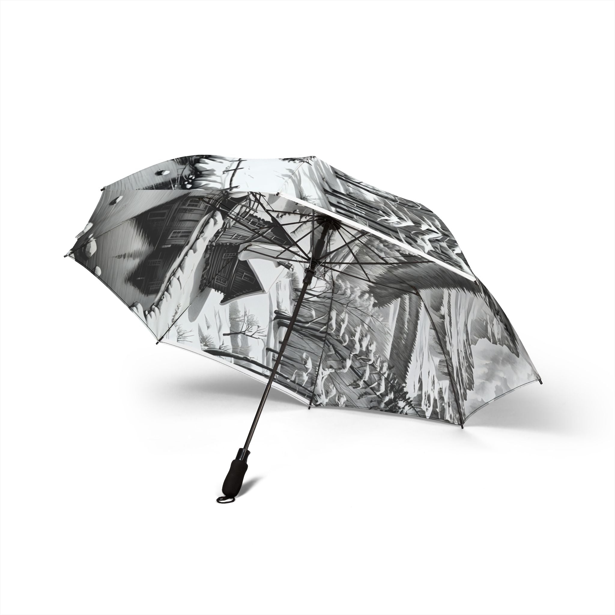 Tranquil Nature Scenery #7 Semi-Automatic Foldable Umbrella | Scenic Retreats, Landscape Art
