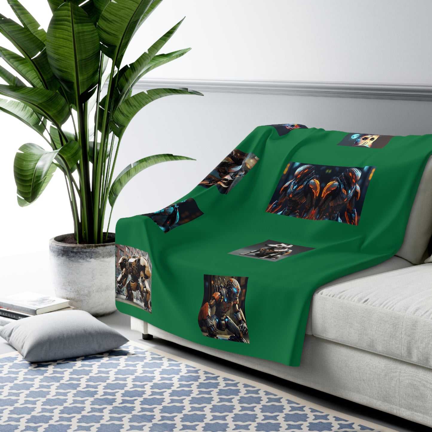 Matiby MEK green Sherpa Fleece Blanket