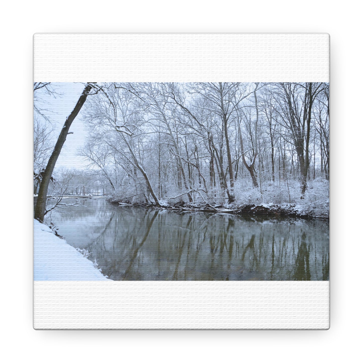 Winter River White Canvas Gallery Wraps