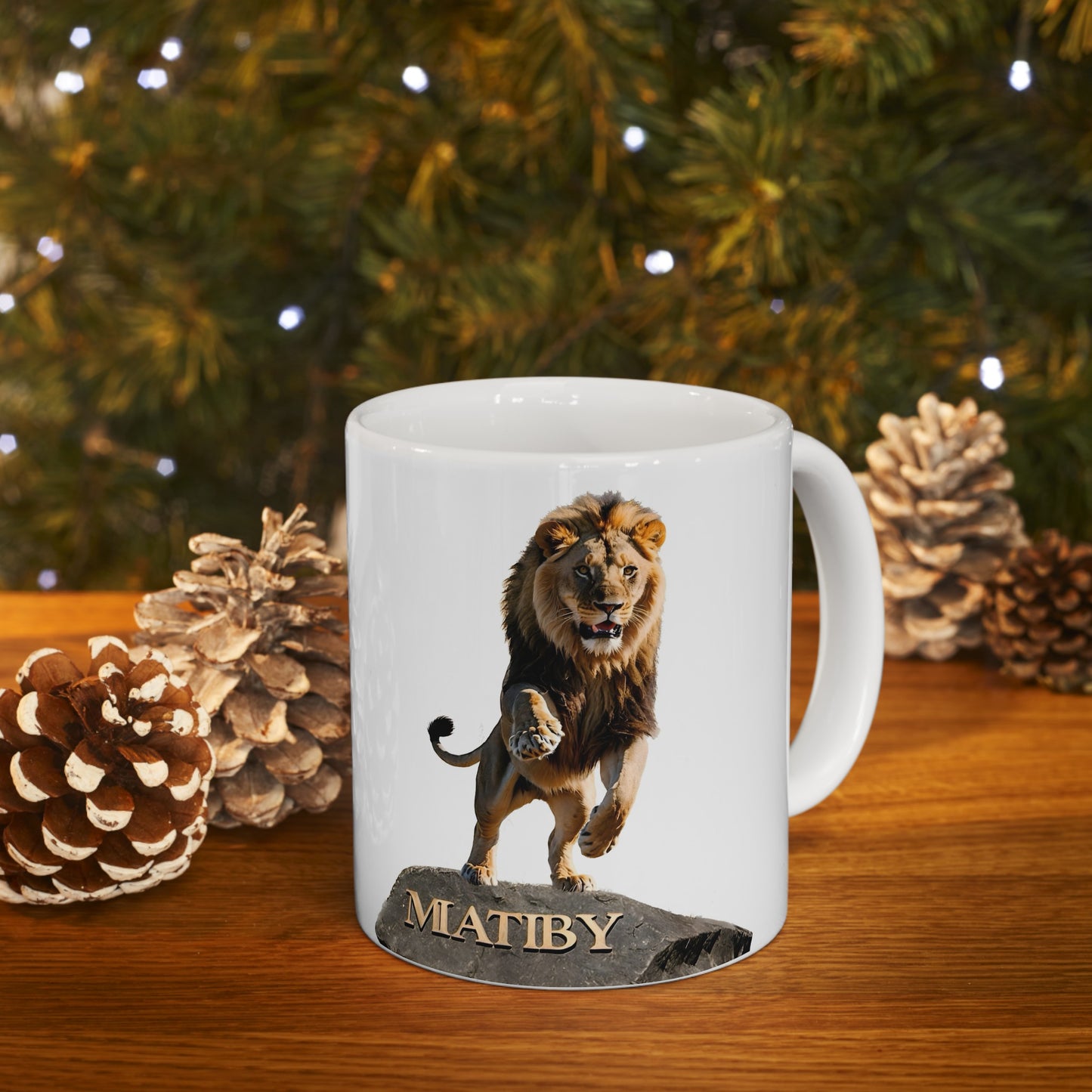 Matiby Lion Ceramic Mug, 11oz