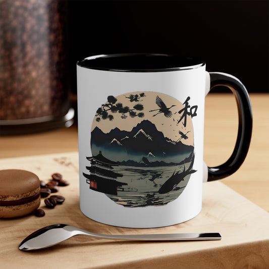 Japanese Landscape Accent Mug, 11oz