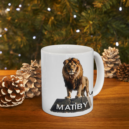 Matiby Lion Ceramic Mug, 11oz