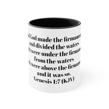 Bible Speaks Gen 1:7 Accent Mug, 11oz