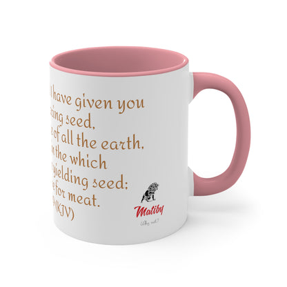 Bible Speaks Gen 1:29 Accent Mug, 11oz