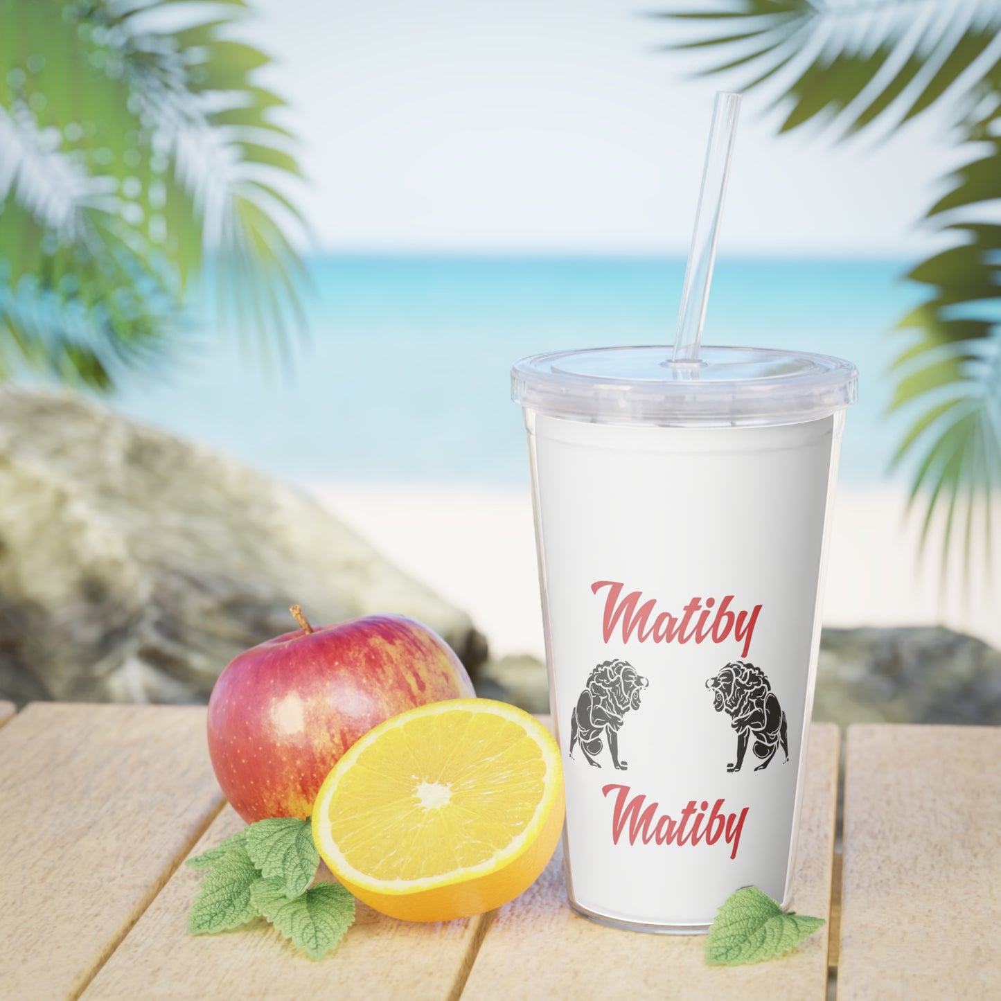 Matiby Plastic Tumbler with Straw