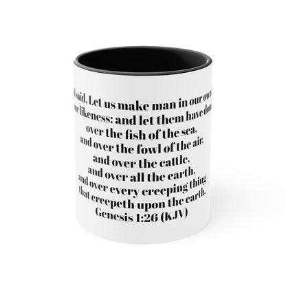 Bible Speaks Gen 1:26 Accent Mug, 11oz