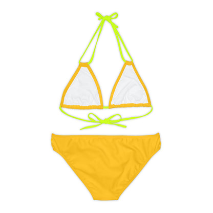 Yellow Strappy Bikini Set (AOP)