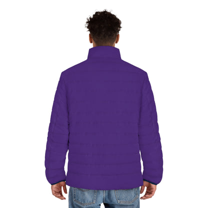 Men's Purple Puffer Jacket (AOP)