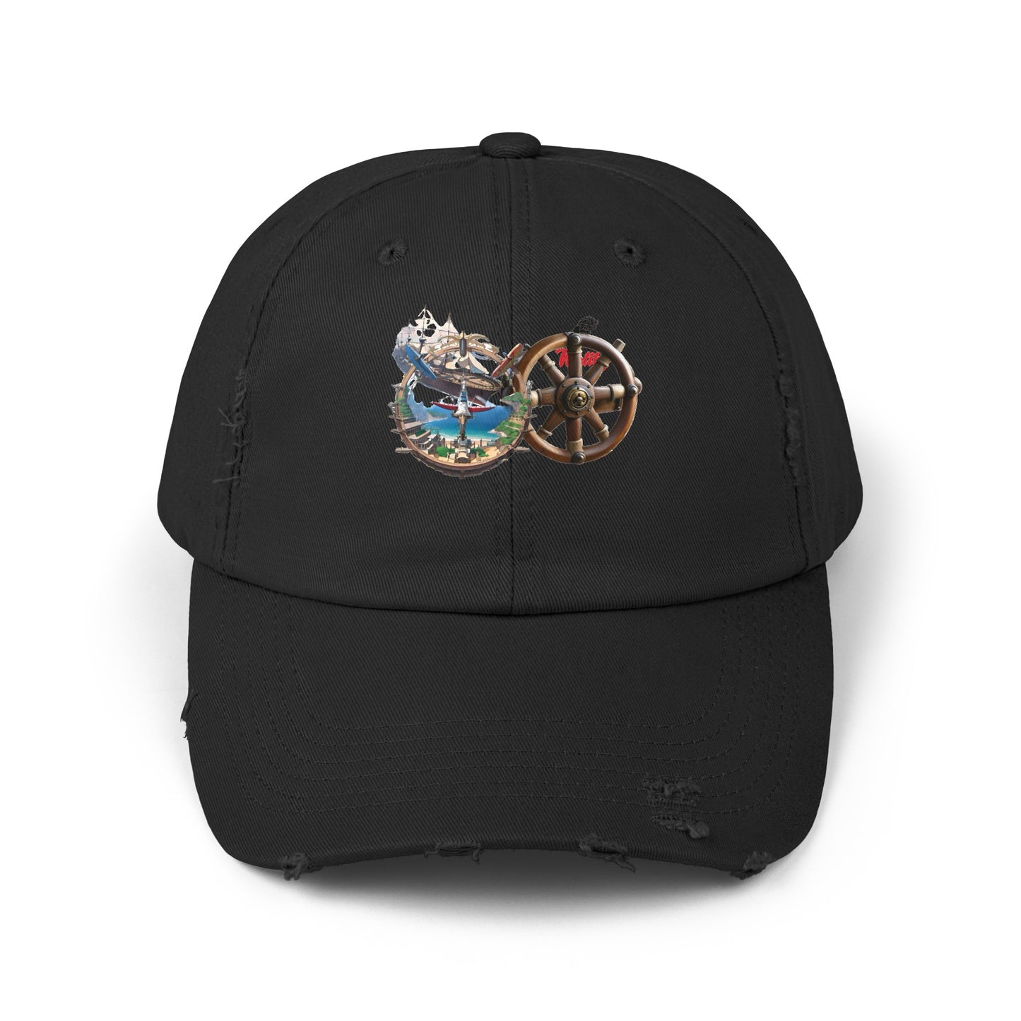 Nautical Unisex Distressed Cap