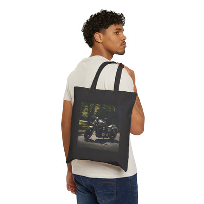 Motorcycle Cotton Canvas Tote Bag