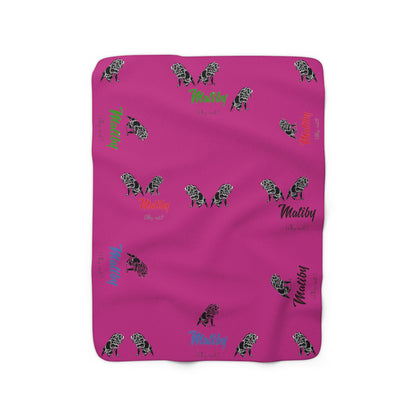 Matiby Lion Pink Sherpa Fleece Blanket