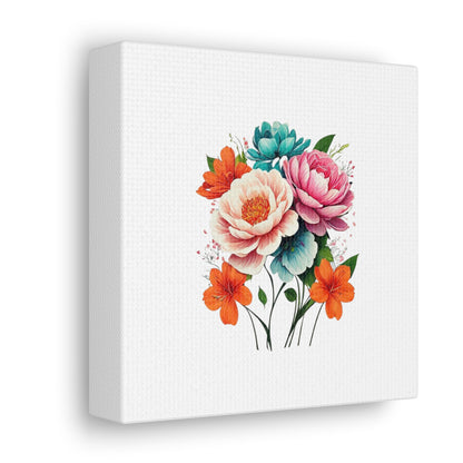 Floral White Canvas Gallery Wraps