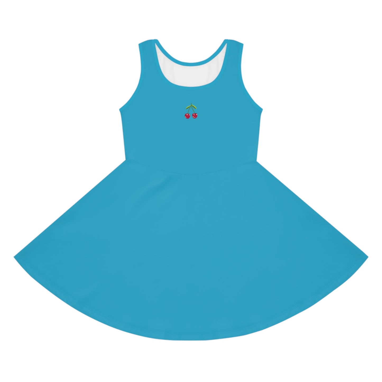 Girls' Turquoise Sleeveless Sundress (AOP)