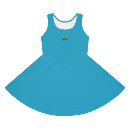 Girls' Turquoise Sleeveless Sundress (AOP)