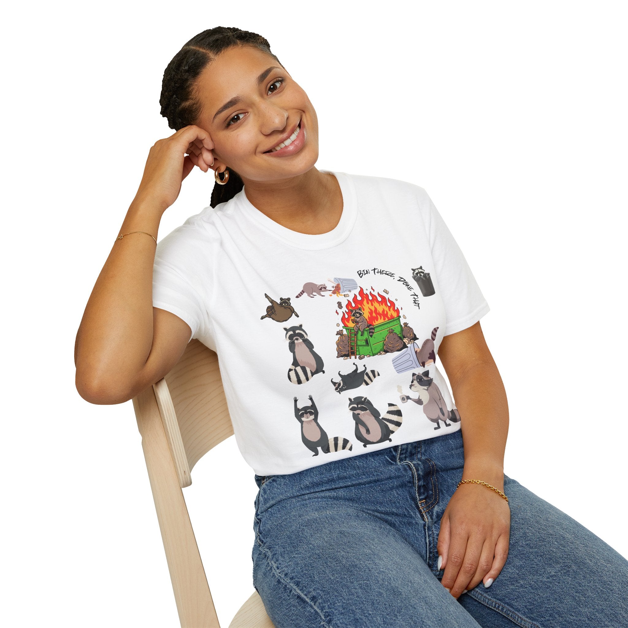 Raccoon Fun #3 Unisex T-Shirt - Dumpster Fire Graphic Tee, Animal Lover Gift, Nature Wildlife Shirt, Funny Graphic Print Apparel, Outdoor