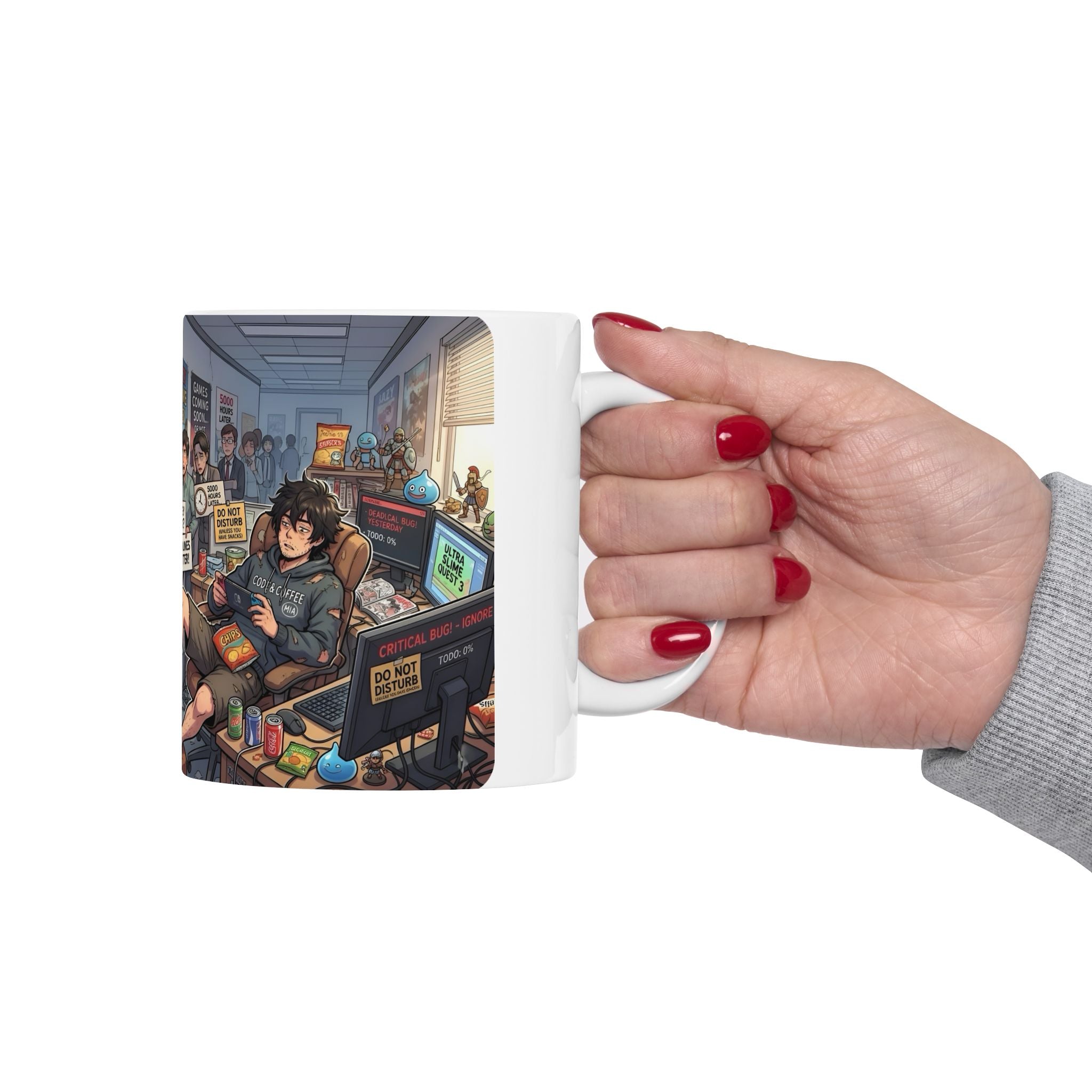 Game Dev Life White Ceramic Mug - Cozy Indie Gamer Retro ArcadeTea Cup (11oz, 15oz)