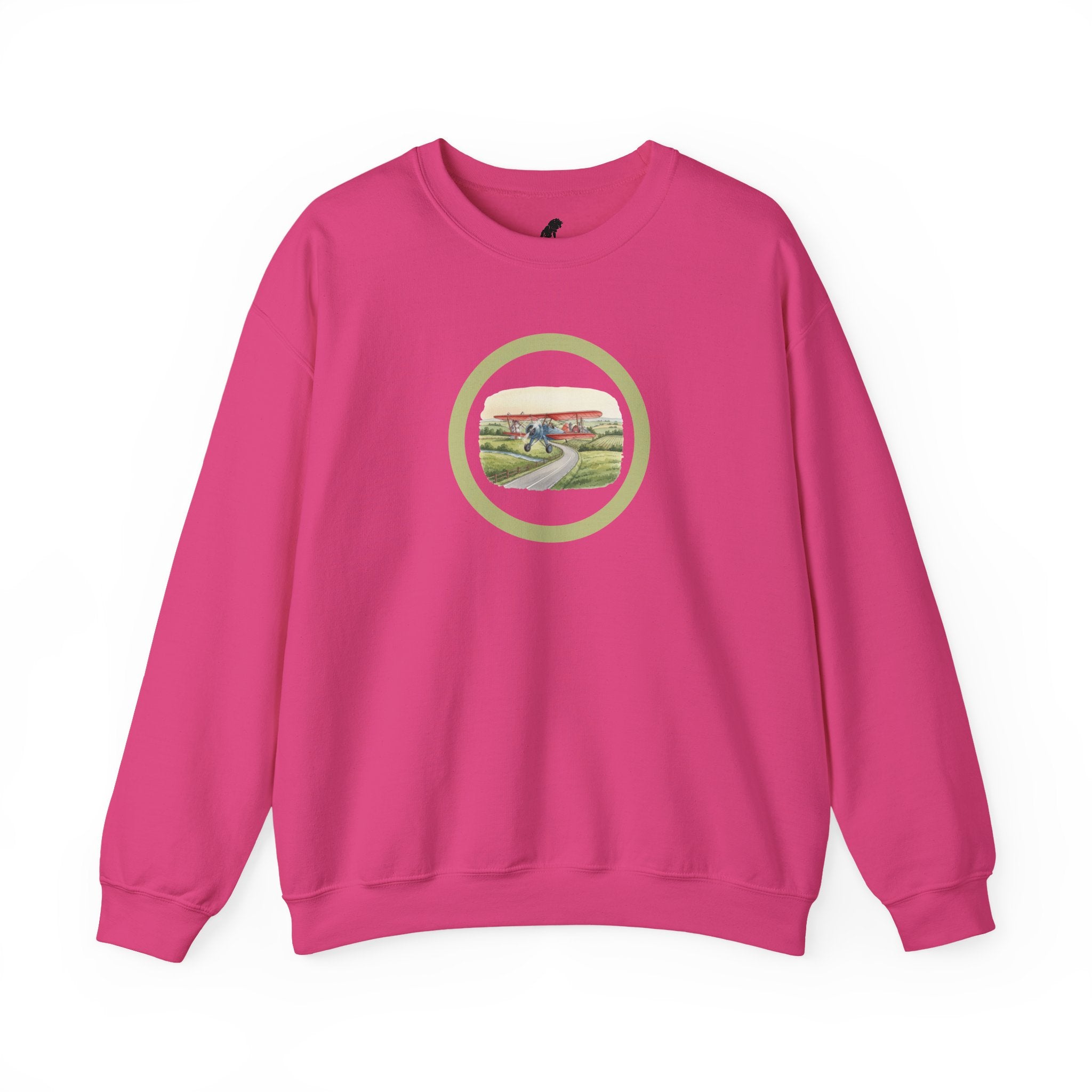Scenic Countryside Crewneck Sweatshirt, Vintage Antique Aircraft Sweater