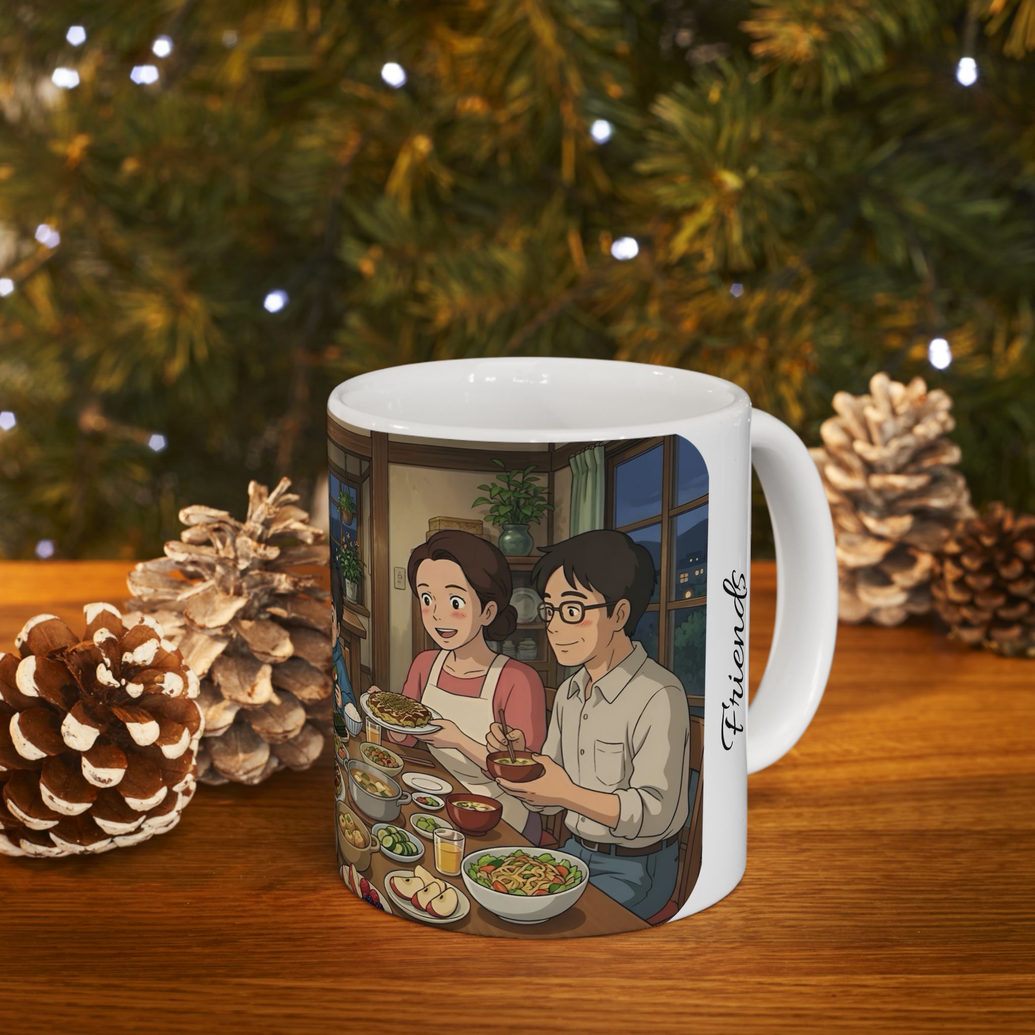 Family & Friends #8 Forever White Ceramic Mug — Cozy Feast Cup (11oz/15oz)