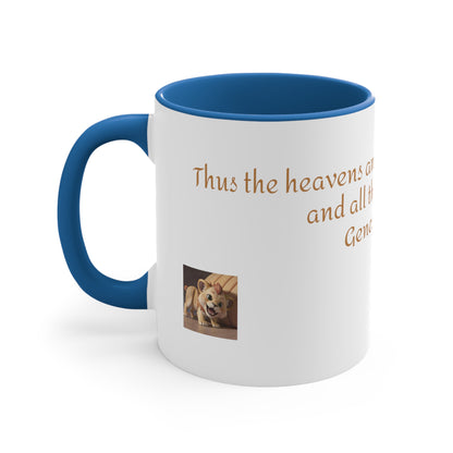 Bible Speaks Gen 2:1 Accent Mug, 11oz