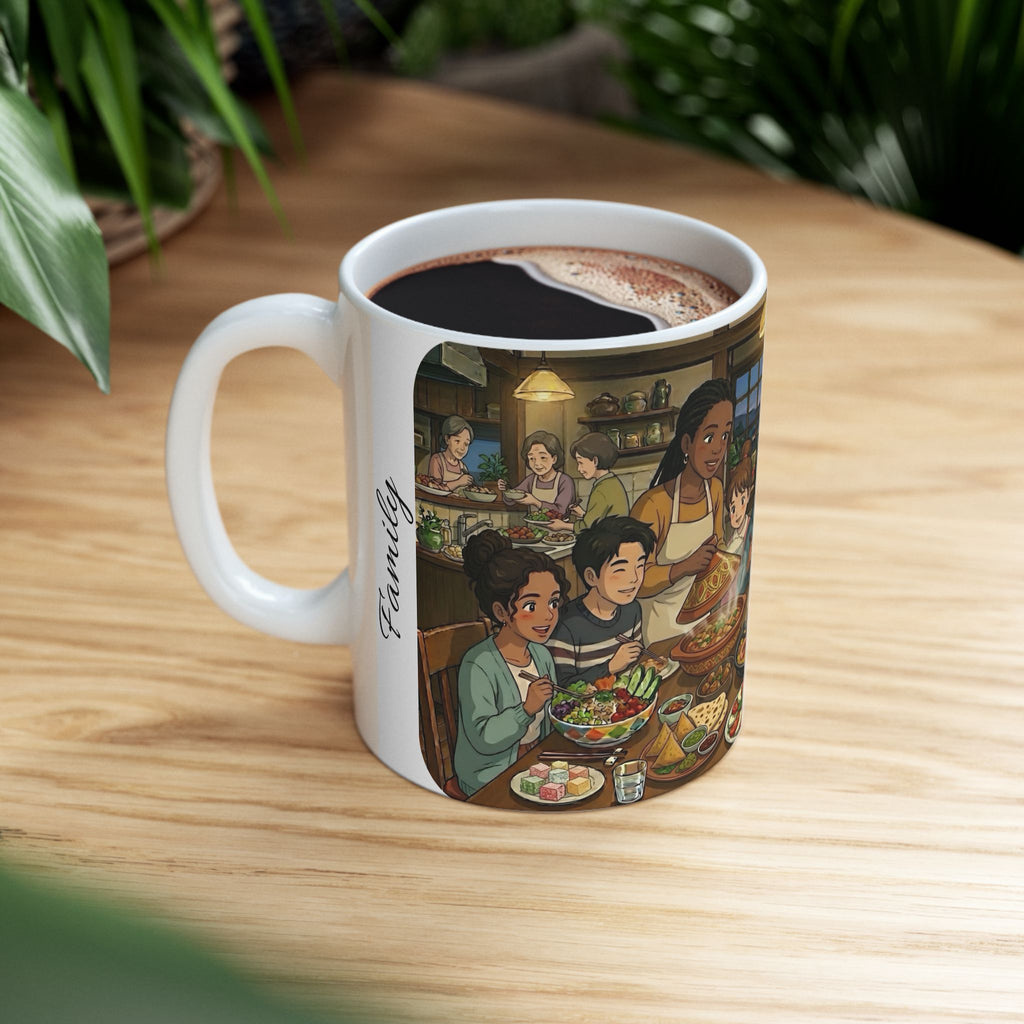 Family & Friends #1 Forever White Ceramic Mug — Cozy Feast Cup (11oz/15oz)