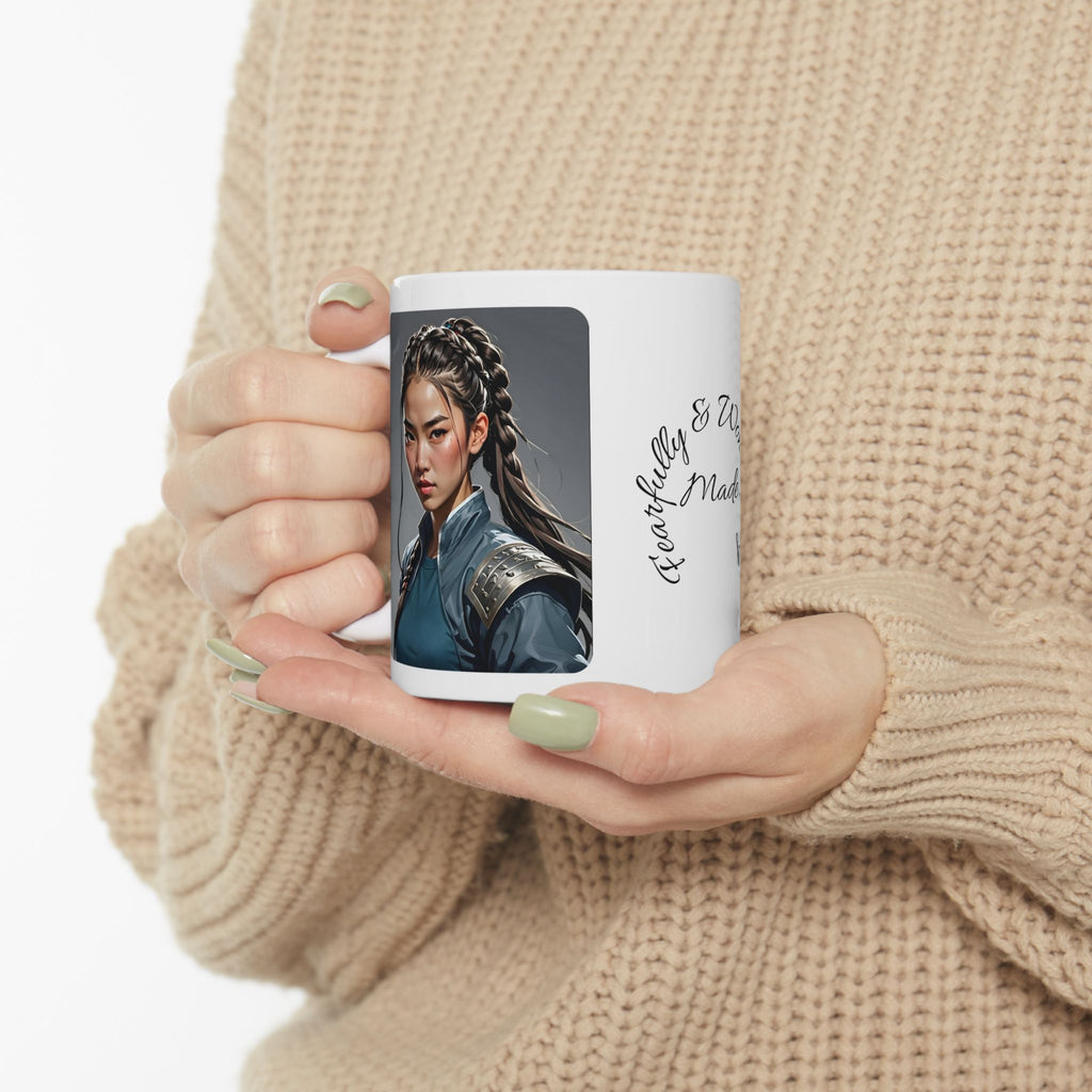 Gentle Woman of Valor #1 White Ceramic Mug - Fearfully & Wonderfully Made Tribute Cup (11oz/15oz)