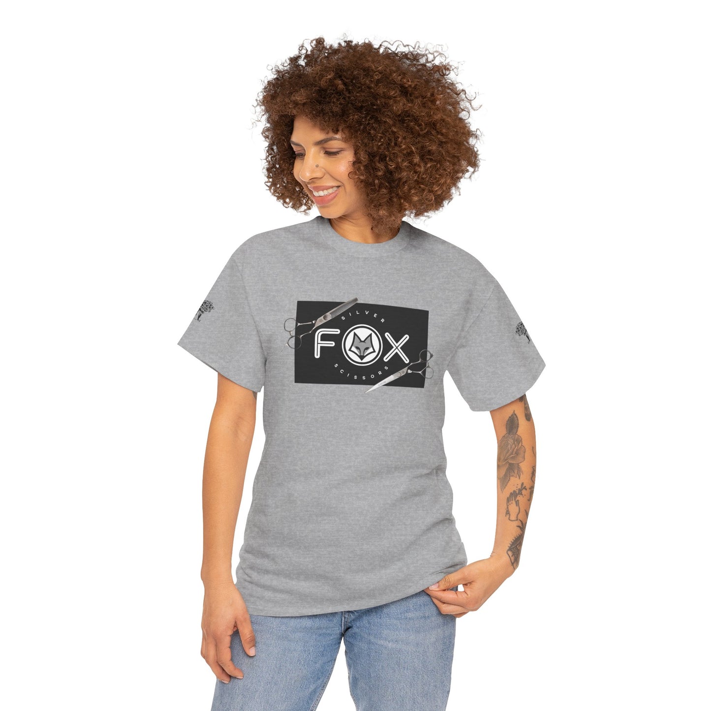 Silver Fox Scissors Unisex Heavy Cotton Tee