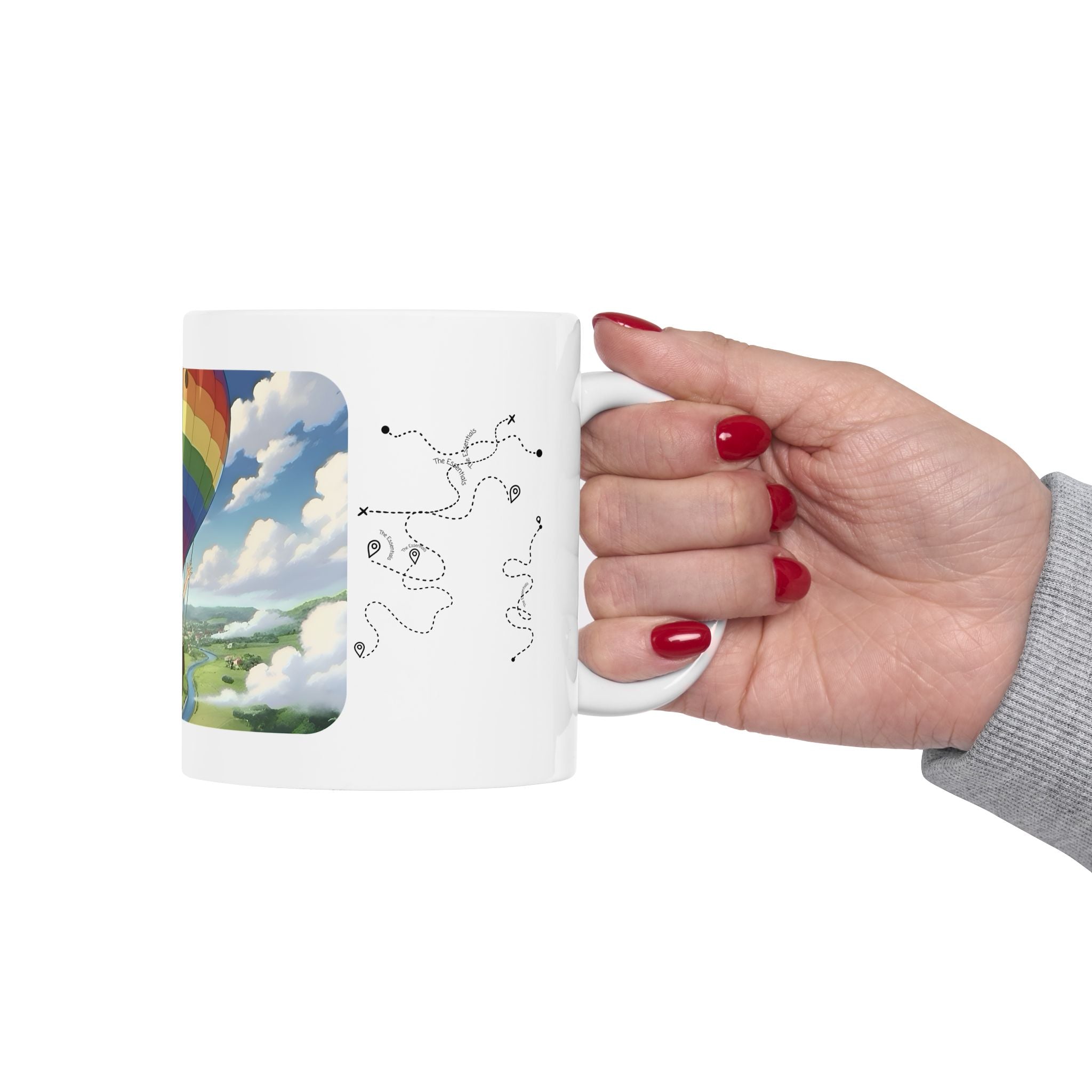 Hot Air Balloon Adventure #1 White Ceramic Mug — True Wealth, Adventure, & Creativity Cup (11oz/15oz)