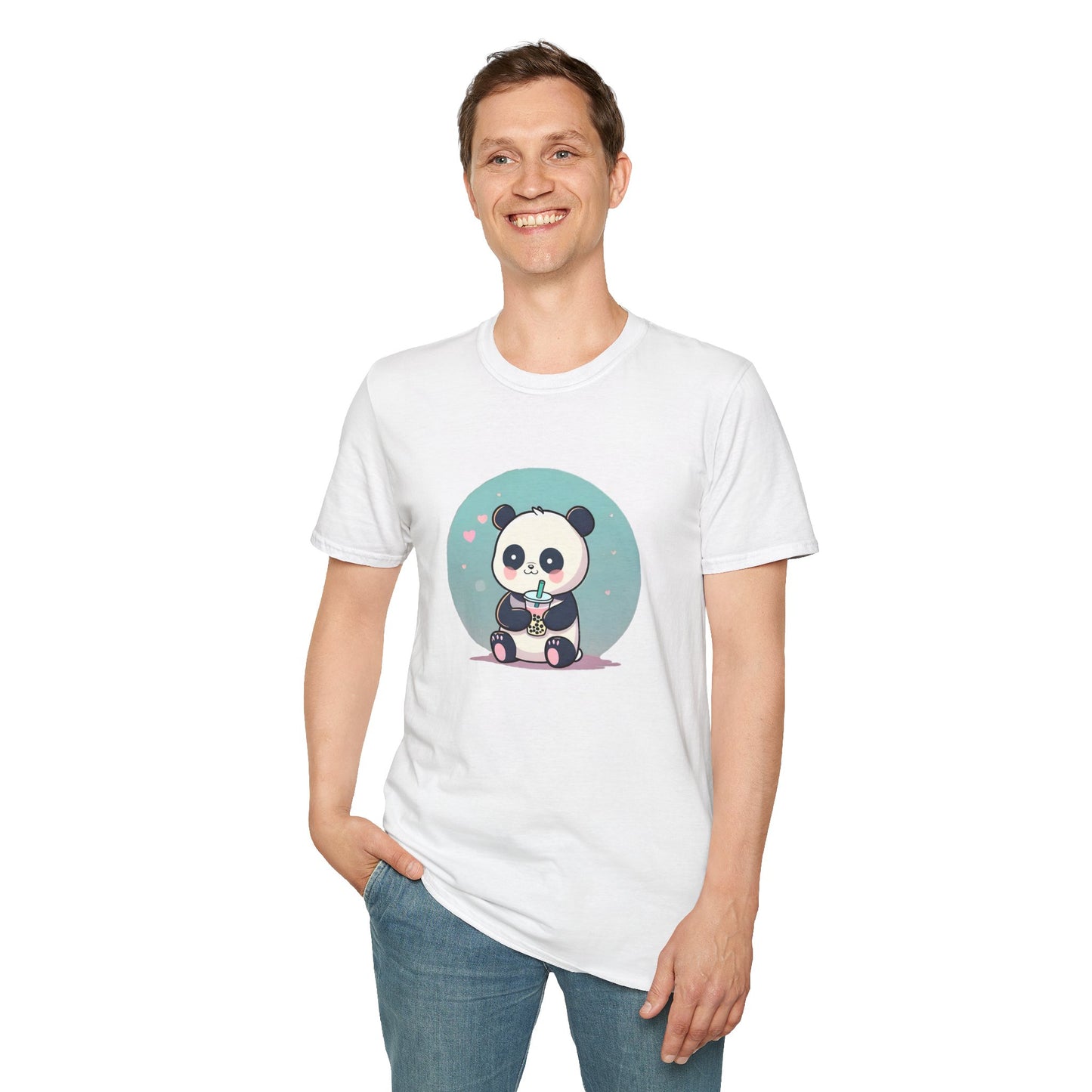 Panda With Boba Unisex Softstyle T-Shirt