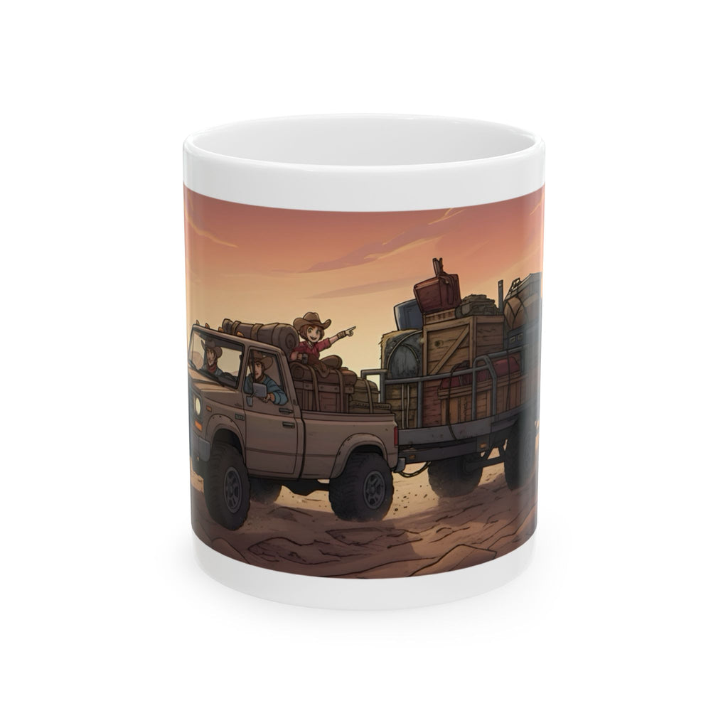 Adventure 4x4 Trucks #20, Wrangler Cowboy Ranchers On The Go White Ceramic Mug — Find Your Path To The Essentials Cup (11oz & 15oz)