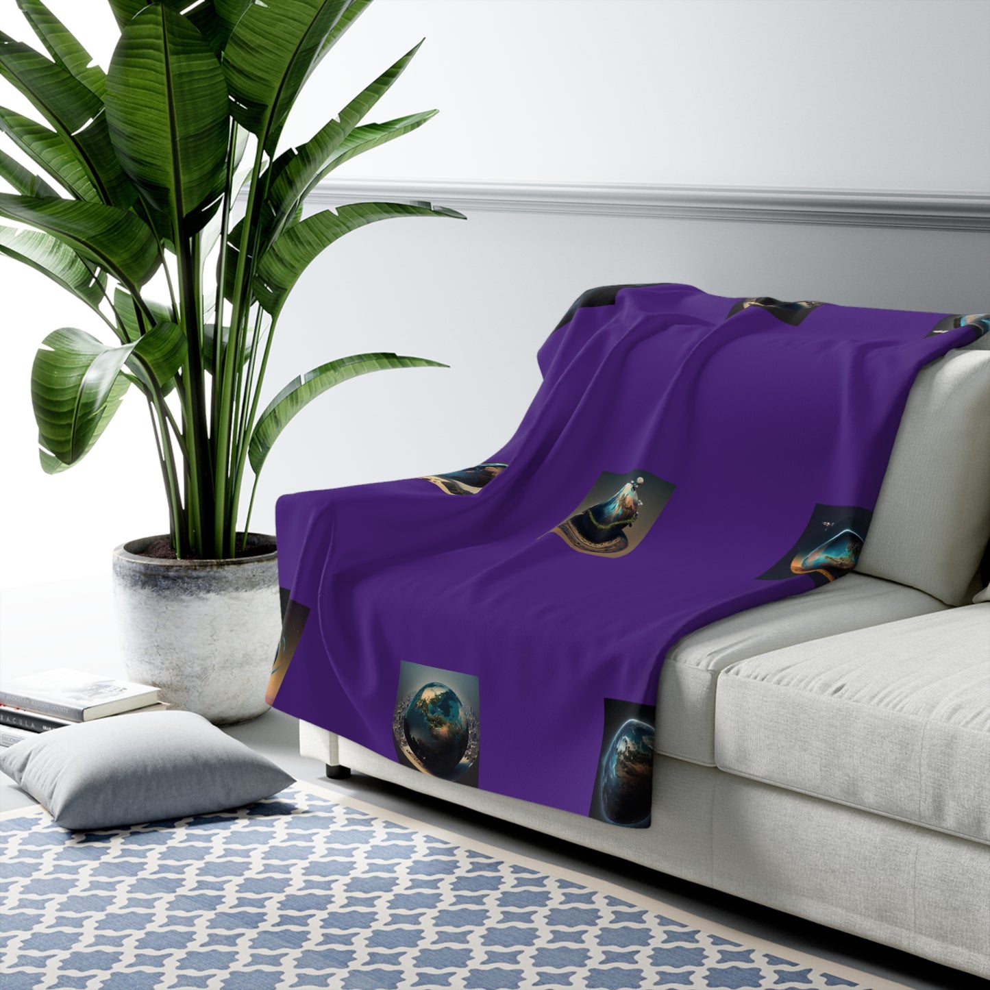 Matiby MEK Purple Sherpa Fleece Blanket