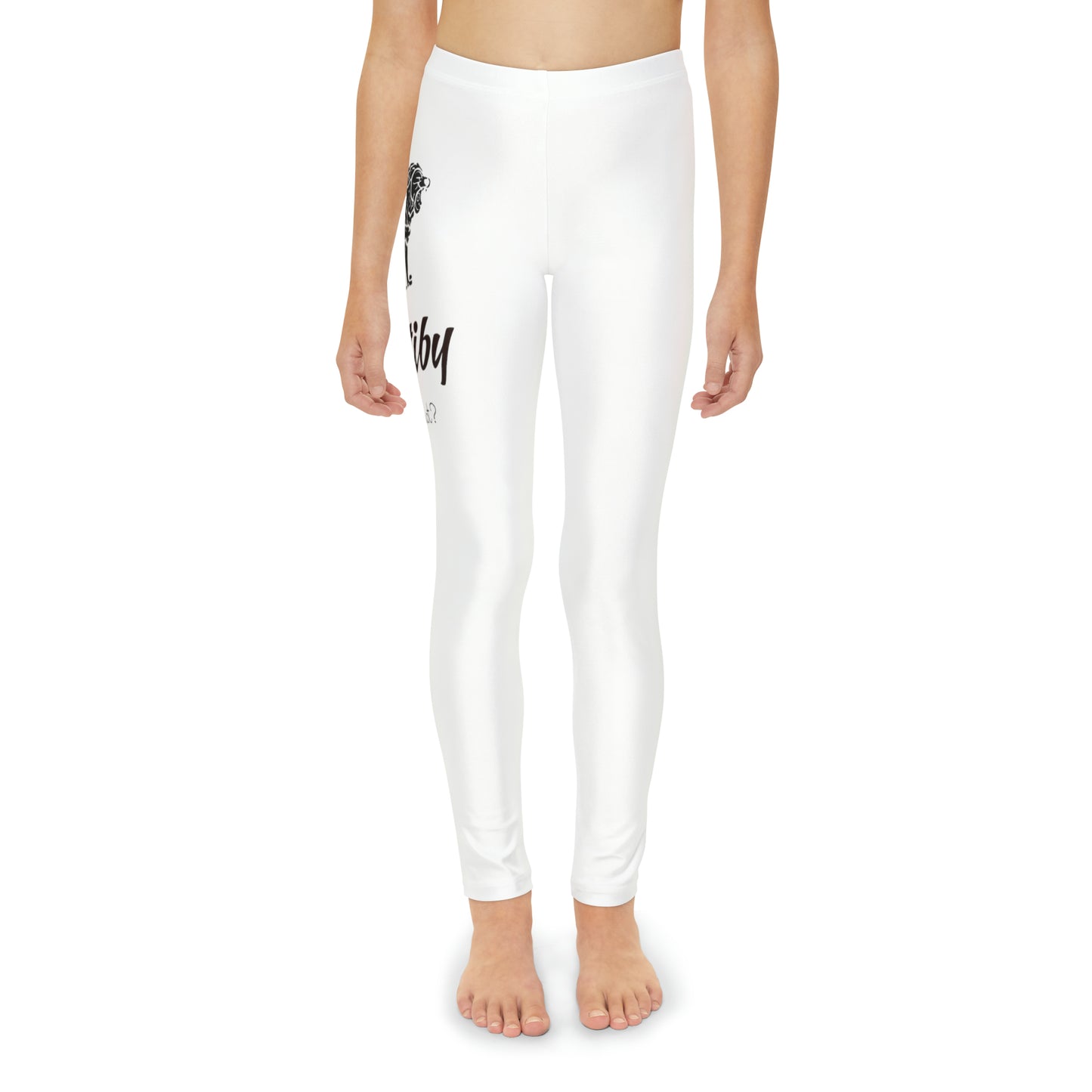 Youth White Full-Length Leggings (AOP)