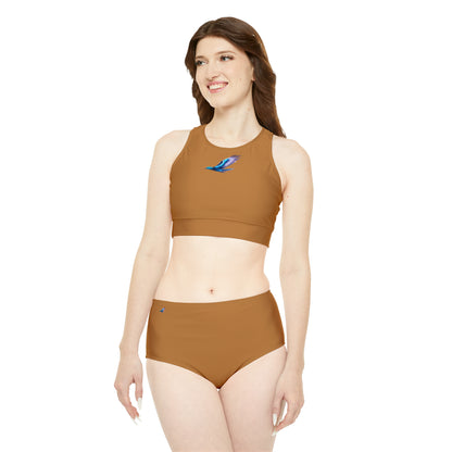 Light Brown Sporty Bikini Set (AOP)