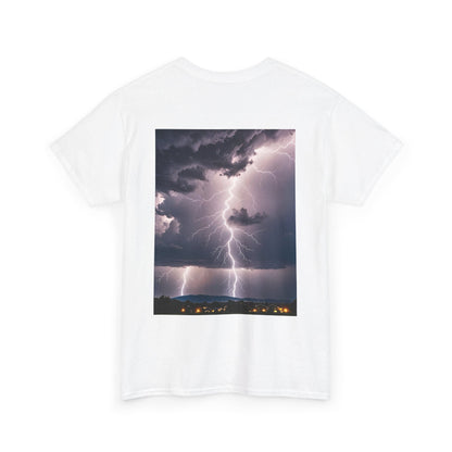 Lightning Style People Tremble Unisex Heavy Cotton Tee, Dual Side, W Font