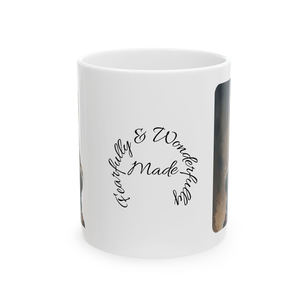 Gentle Woman of Valor #16 White Ceramic Mug - Fearfully & Wonderfully Made Tribute Cup (11oz/15oz)