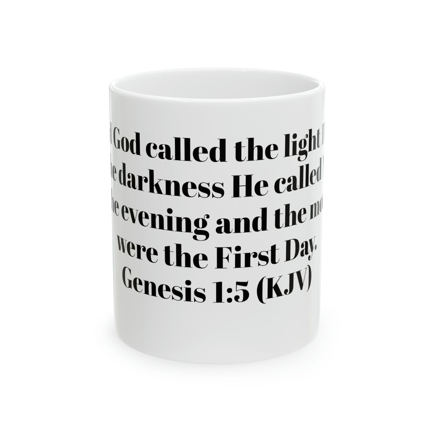 Bible Speaks Gen 1:5 Ceramic Mug, 11oz