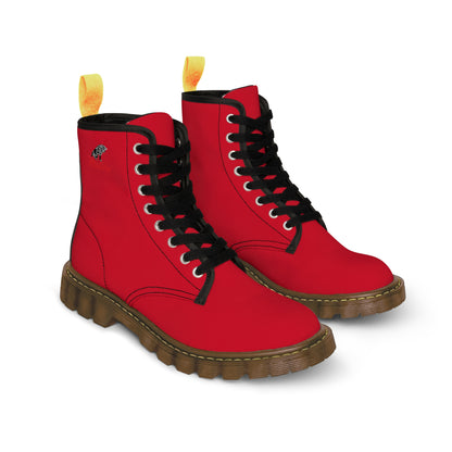 Men's Dark Red Canvas Boots