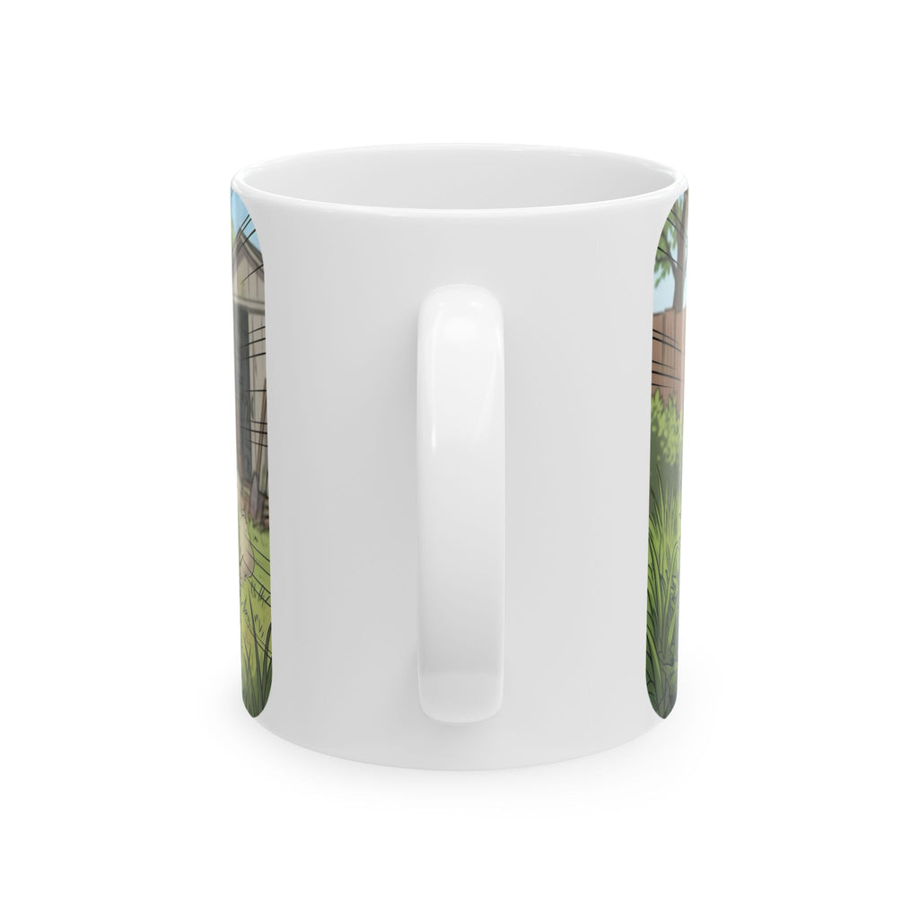 Wifey & The Lawn Mower White Ceramic Mug – Funny Mowing Gardener's Tea Cup (11oz & 15oz)