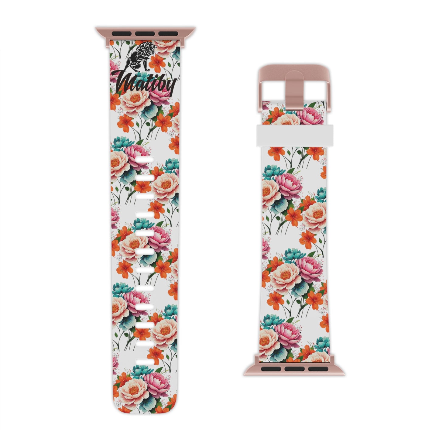 Matiby White Floral Watch Band for Apple Watch