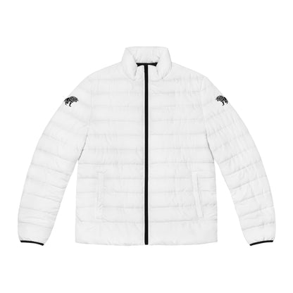 Men's White Puffer Jacket (AOP)