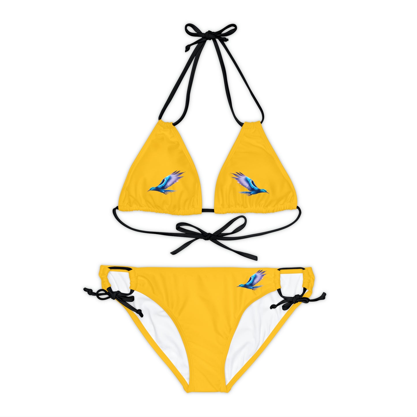 Yellow Strappy Bikini Set (AOP)