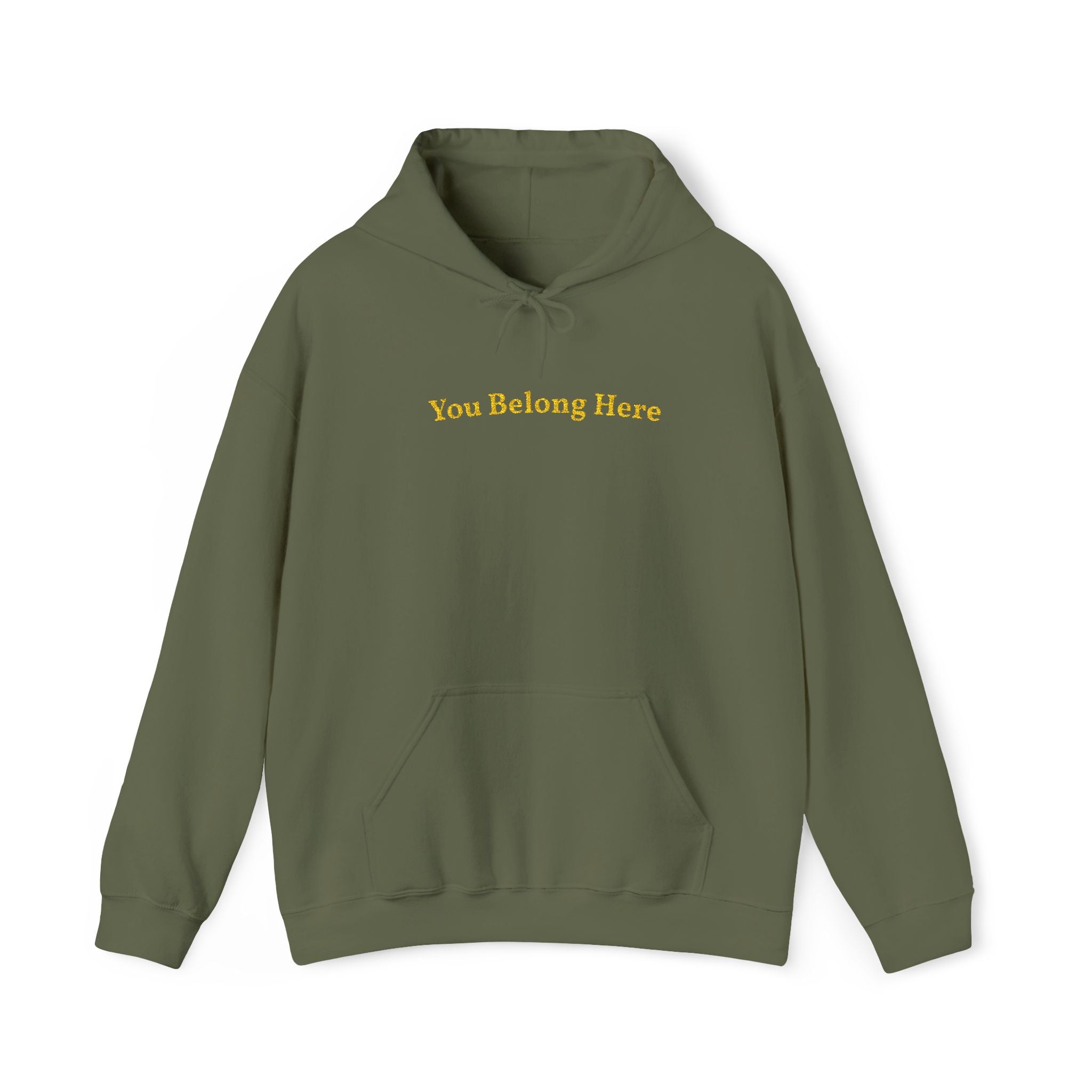 You Belong Here Gold Embroidered Unisex Heavy Blend Hooded Sweatshirt, Strength And Hope Hoodie