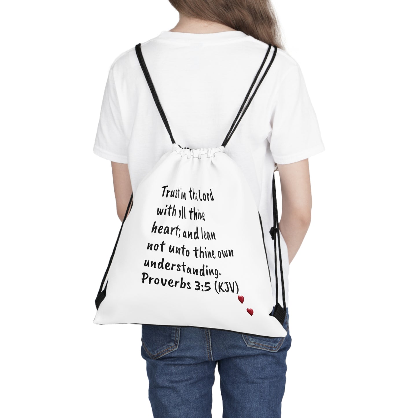 Bible Speaks Outdoor Drawstring Bag White