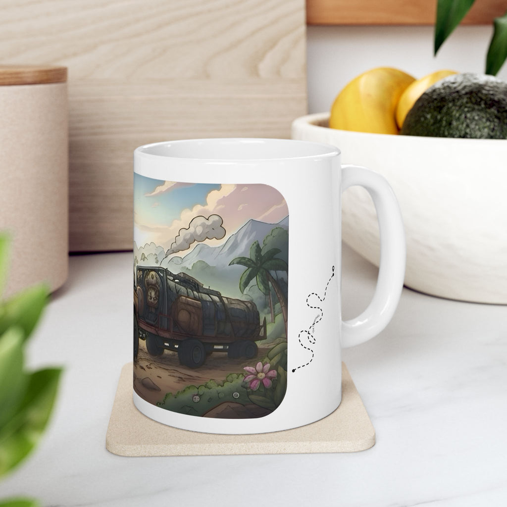 Adventure 4x4 Trucks #56, Off-Road Cross Country Haulers White Ceramic Mug — Find Your Path To The Essentials Cup (11oz & 15oz)