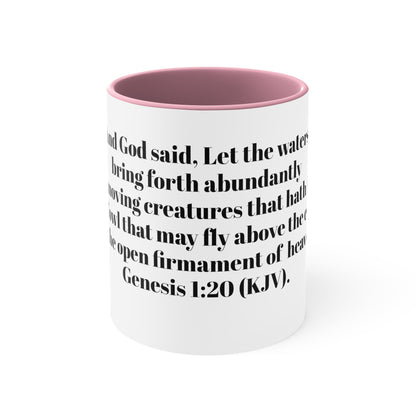 Bible Speaks Gen 1:20 Accent Mug, 11oz