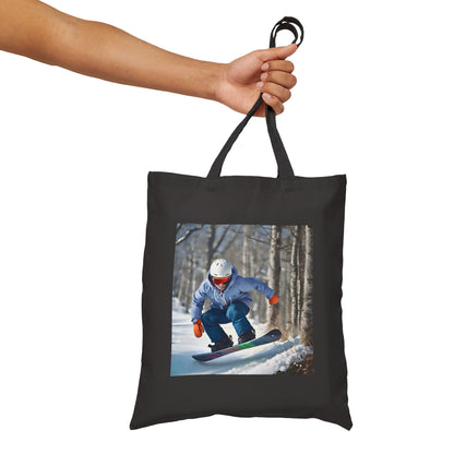 Snowboarding Cotton Canvas Tote Bag