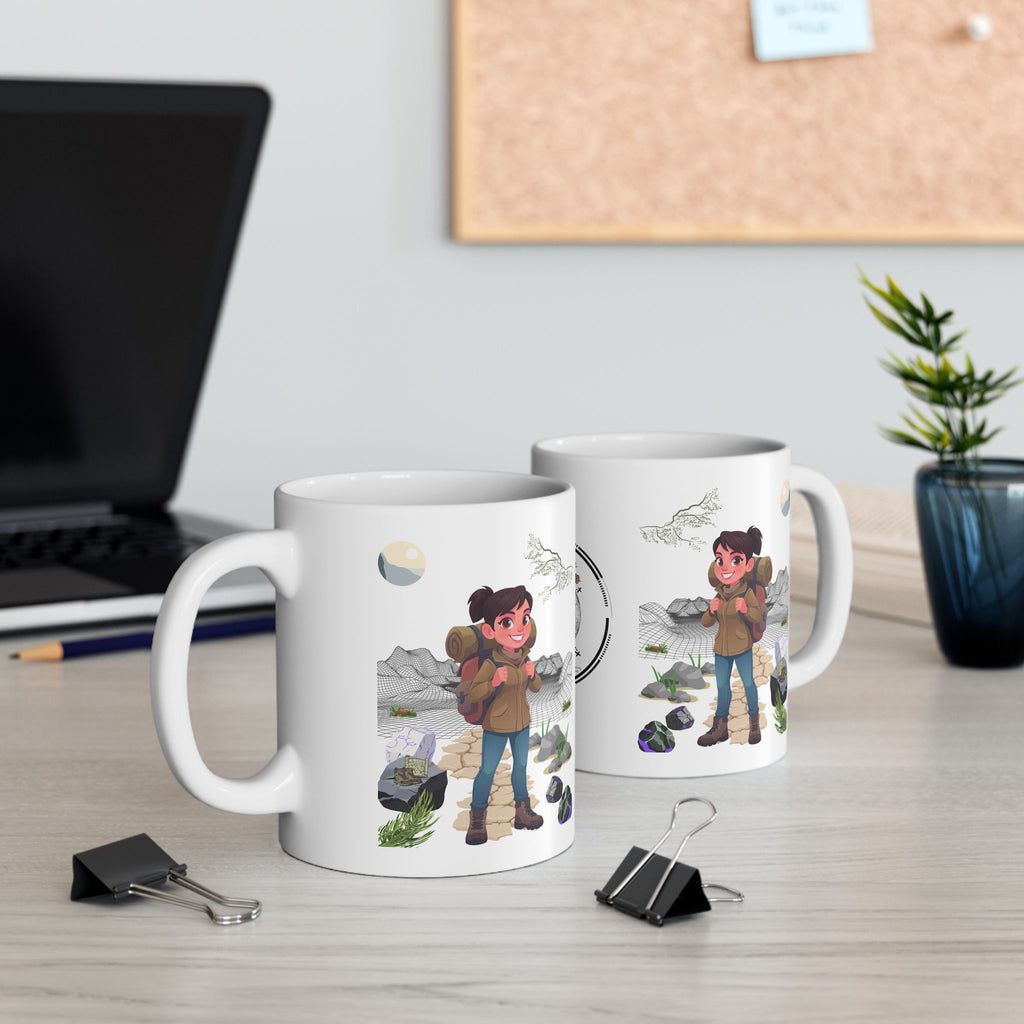 Enjoy Life, Exploration, Creativity, Companionship & Nature White Ceramic Mug — Find Your Path To The Essentials Cup (11oz & 15oz)
